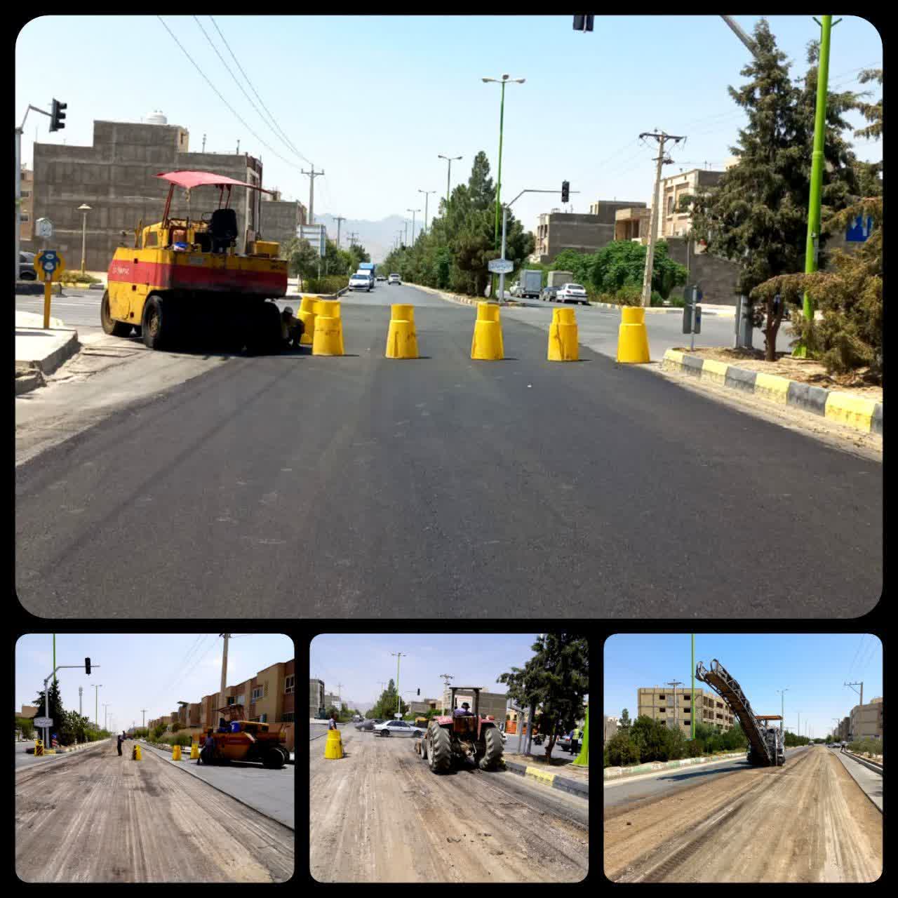 ادامه نهضت آسفالت خیابان ها و معابر بهارستان توسط شرکت عمران