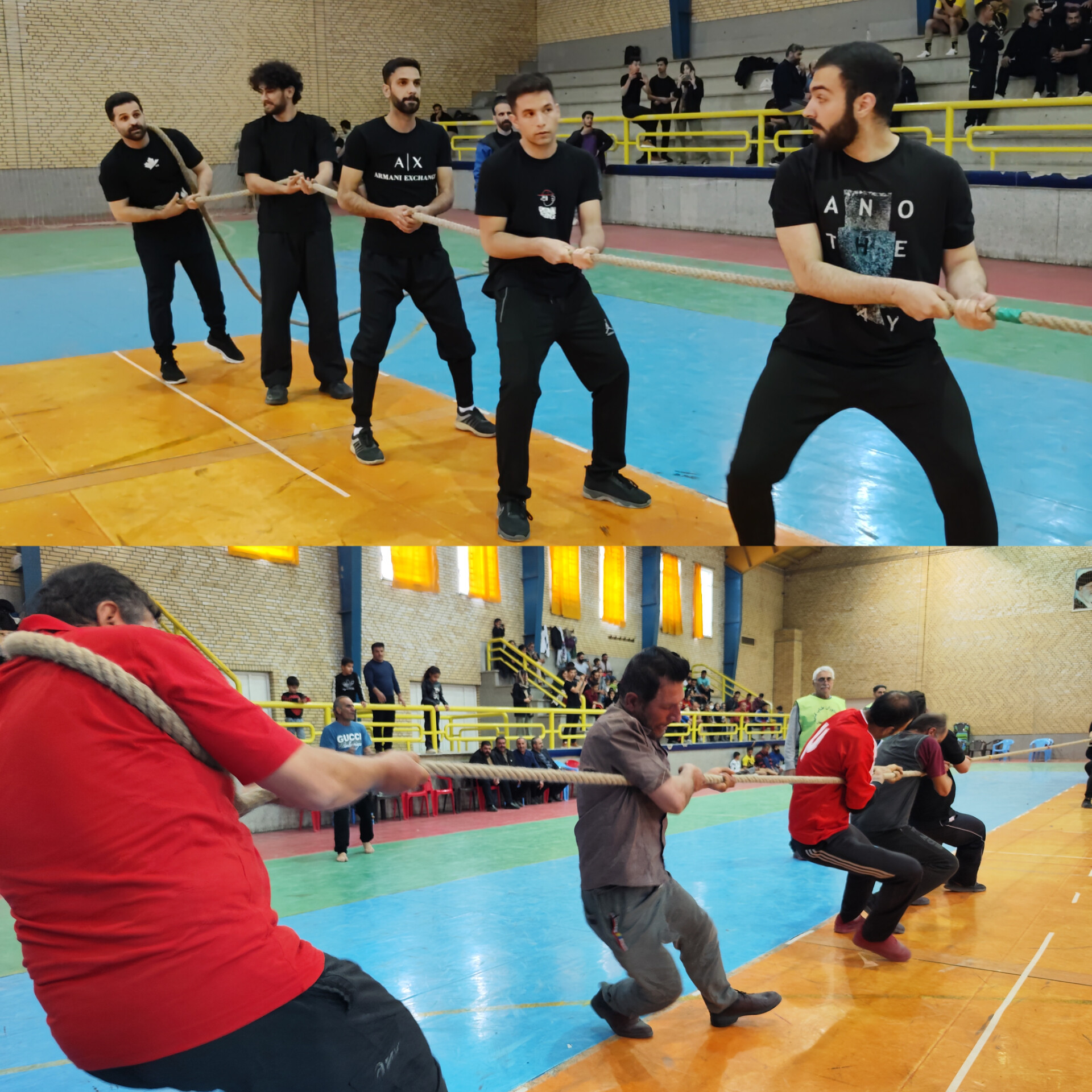 به مناسبت اعیاد شعبانیه مسابقات طناب کشی در سالن کارگران شهر بهارستان 